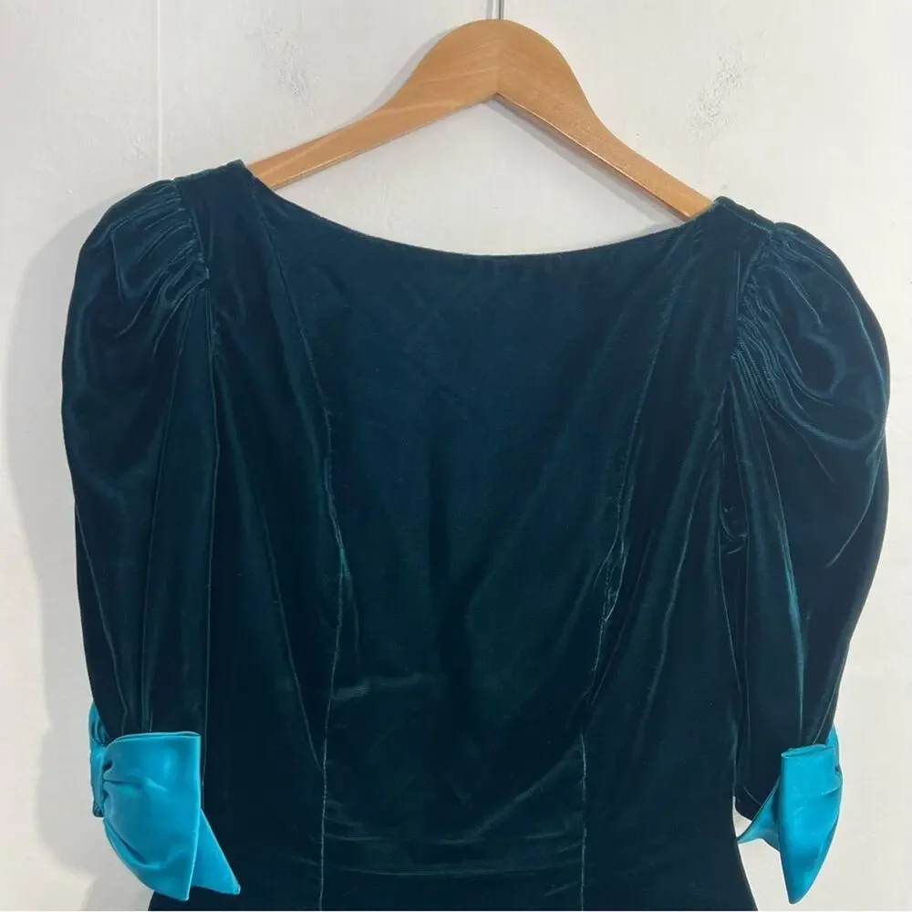 Vintage Dessy Creations Velvet Satin Bubble Skirt Gown Dress Size Medium